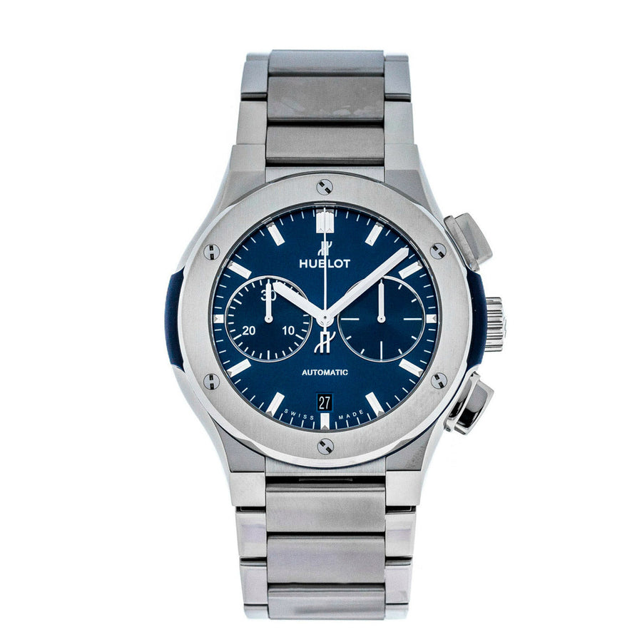 Classic Fusion Blue Chronograph Titanium Bracelet 45mm, Ref# 520.NX.7170.NX