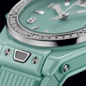 Unworn Big Bang One Click Mint Green Ceramic Diamonds 33, 485.GS.5271.RX.1204, with box