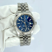 Sky-Dweller, 42mm, Oystersteel and 18k White Gold, Blue, Jubilee, Ref# 336934-0006