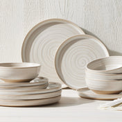 Better Homes & Gardens Collins Cream Stoneware 12-Piece Dinnerware Set