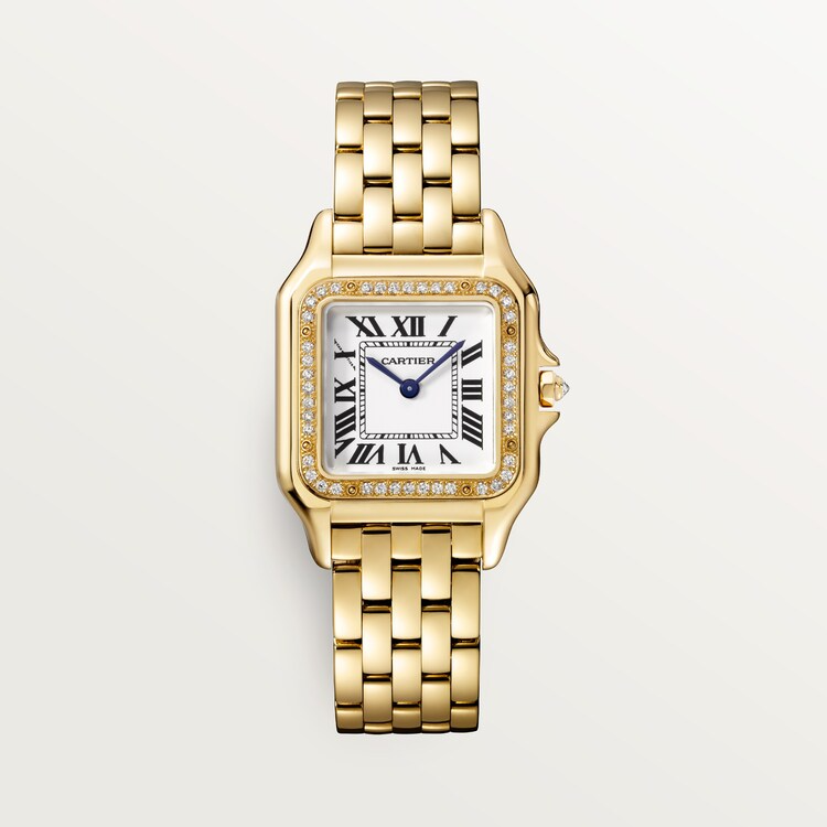 Unworn Panthère Medium, 18k Yellow Gold, Diamonds, 27mm x 36mm, Ref# WJPN0016, with box