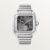 Unworn Santos Dual Time, Stainless Steel, 40.2mm, Ref# WSSA0076, with box