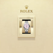 Unworn 2025, Oyster Perpetual, Oystersteel, 31mm, Candy pink dial, Domed Oyster, Ref# 277200-0009, with box
