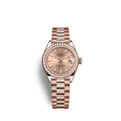 Lady-Datejust 28, 18kt Everose Gold and diamonds, Ref# 279135RBR-0025