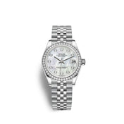 Datejust 31, Oystersteel, 18kt White Gold and diamonds, Ref# 278384RBR-0008
