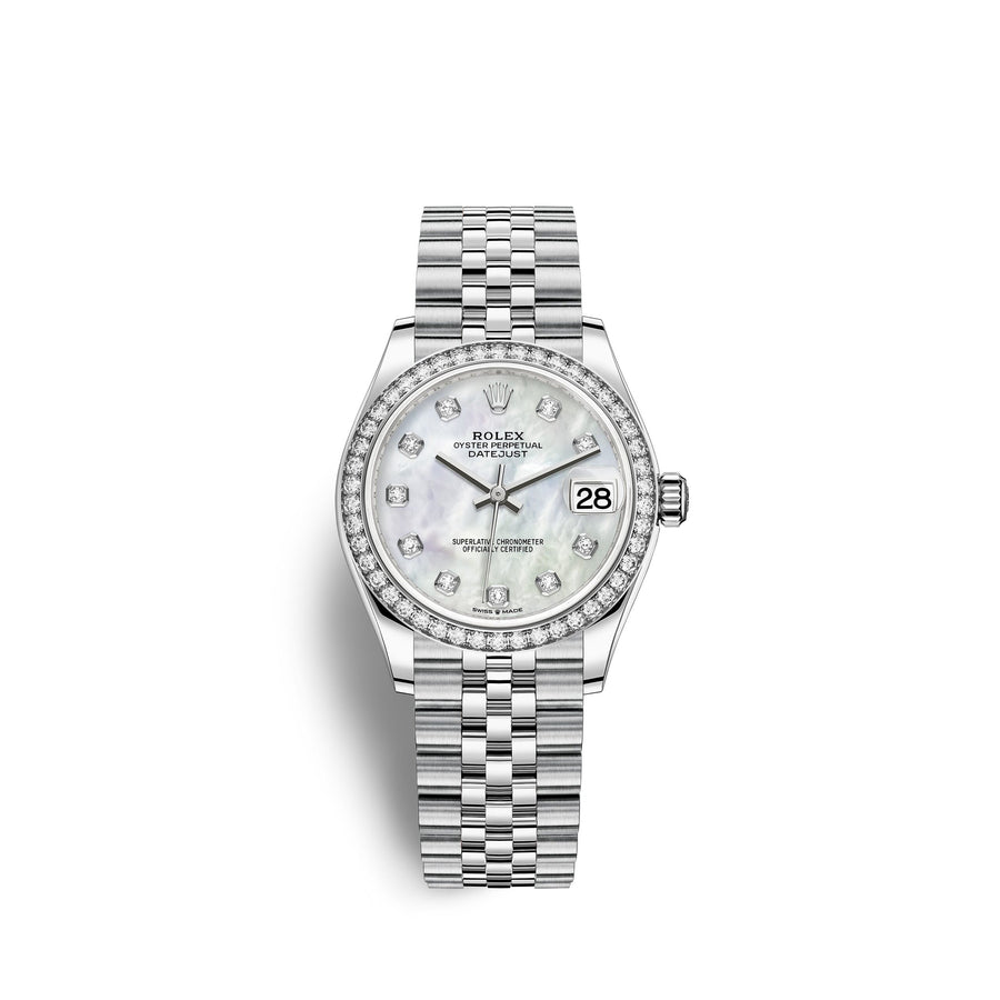 Datejust 31, Oystersteel, 18kt White Gold and diamonds, Ref# 278384RBR-0008