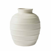 Better Homes & Gardens White Ribbed Ceramic Vase, 8 in