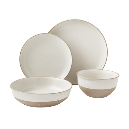 Better Homes & Gardens Marrs White Stoneware 16-Piece Dinnerware Set