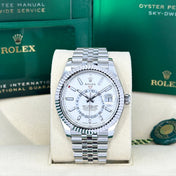 Sky-Dweller, 42mm, Oystersteel and 18k White Gold, White, Jubilee, Ref# 336934-0004