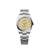 Unworn 2025, Oyster Perpetual, Oystersteel 36mm, Beige dial, Domed Oyster, Ref# 126000-0012, with box