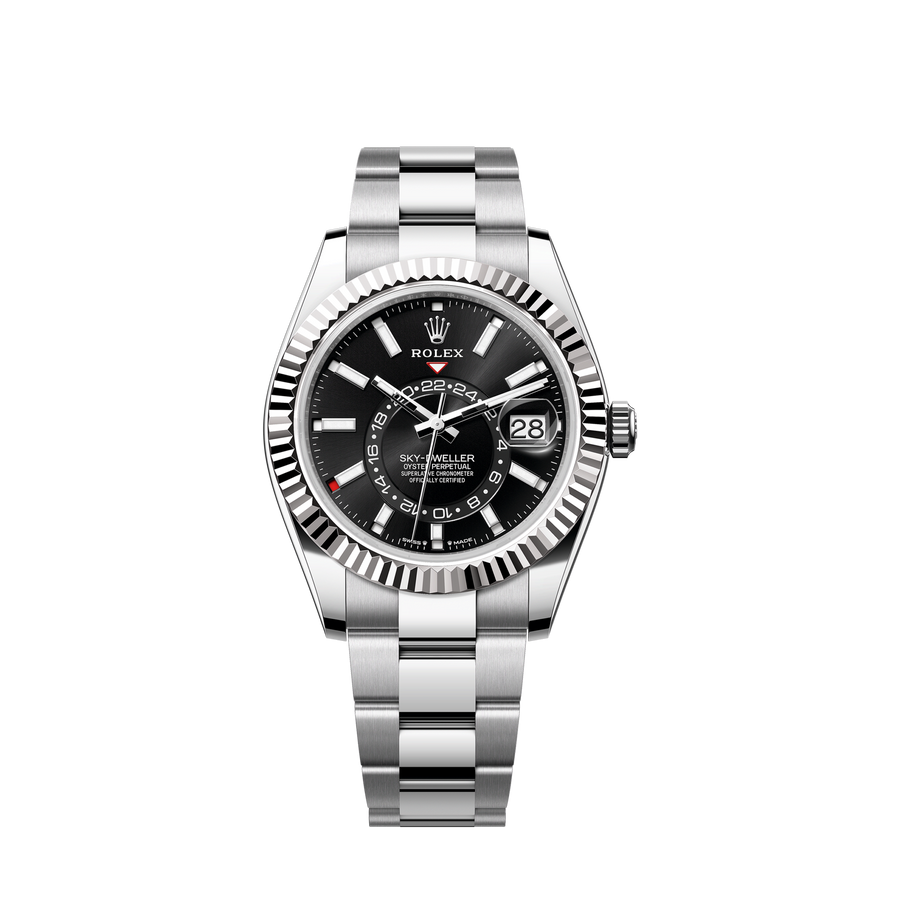 Sky-Dweller, 42mm, Oystersteel and 18k White Gold, Black, Oyster, Ref# 336934-0007