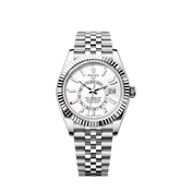 Sky-Dweller, 42mm, Oystersteel and 18k White Gold, White, Jubilee, Ref# 336934-0004