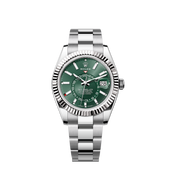 Sky-Dweller, 42mm, Oystersteel and 18k White Gold, Green, Oyster, Ref# 336934-0001