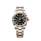 Sky-Dweller, 42mm, Oystersteel and 18k Yellow Gold, Black, Oyster, Ref# 336933-0003
