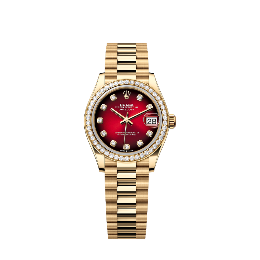 Unworn 2025, Datejust 31, 18k Yellow Gold, Diamond, Ref# 278288rbr-0041, with box