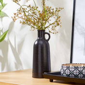 Better Homes & Gardens Black Ceramic Jug Vase, 8 in