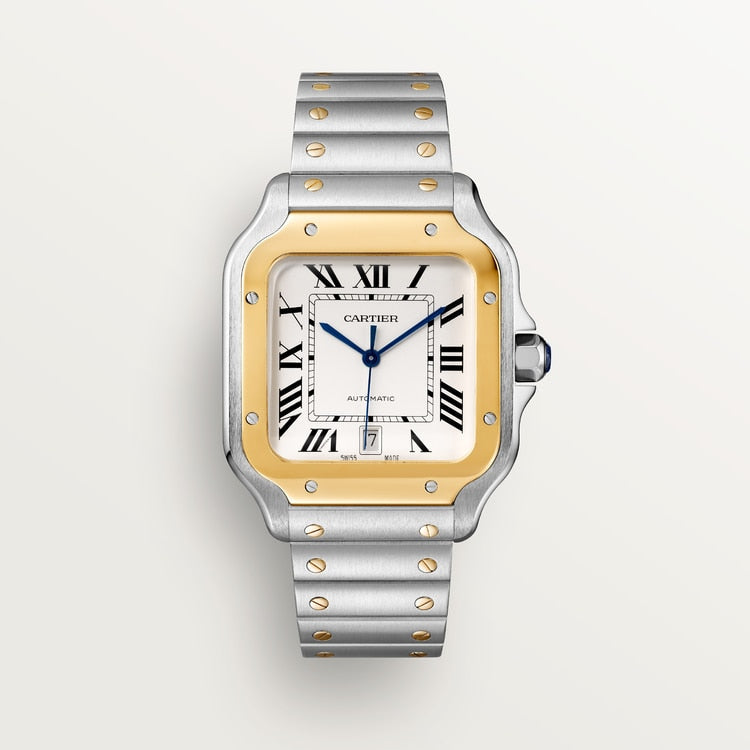 Unworn Santos, Stainless Steel and 18k Yellow Gold, 39.8mm, Ref# W2SA0009, with box