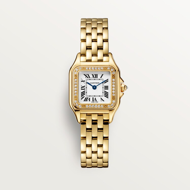 Unworn Panthère Small, 18k Yellow Gold, Diamonds, 22mm x 30mm, Ref# WJPN0067, with box