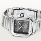 Unworn Santos Dual Time, Stainless Steel, 40.2mm, Ref# WSSA0076, with box