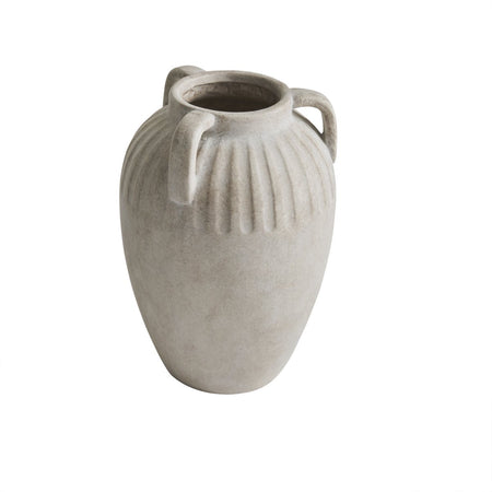 Better Homes & Gardens Three-Handled Ivory Ceramic Vase, 10 in