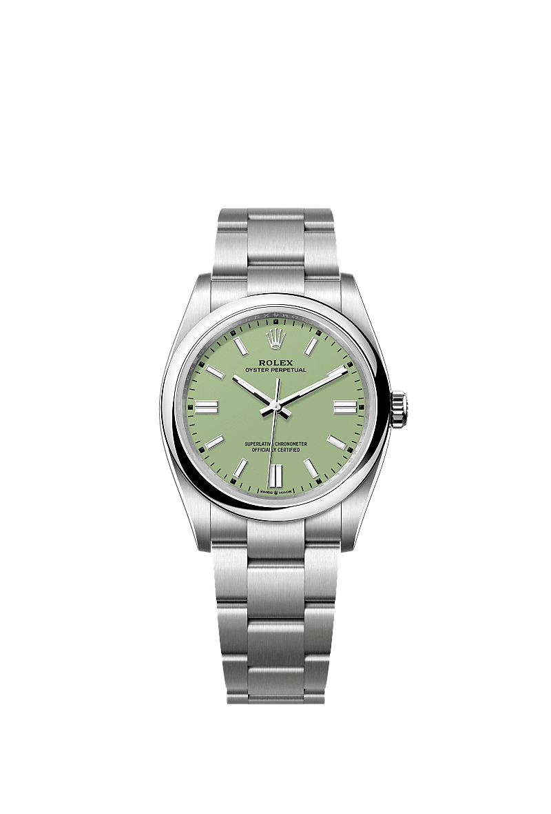 Unworn 2025, Oyster Perpetual, Oystersteel 36mm, Pistachio-green dial, Domed Oyster, Ref# 126000-0011, with box