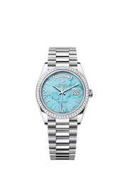 Day-Date 36, Platinum with Diamond-set, 36mm, Ref# 128396tbr-0016