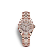 Lady-Datejust 28, 18kt Everose Gold and diamonds, Ref# 279135RBR-0022