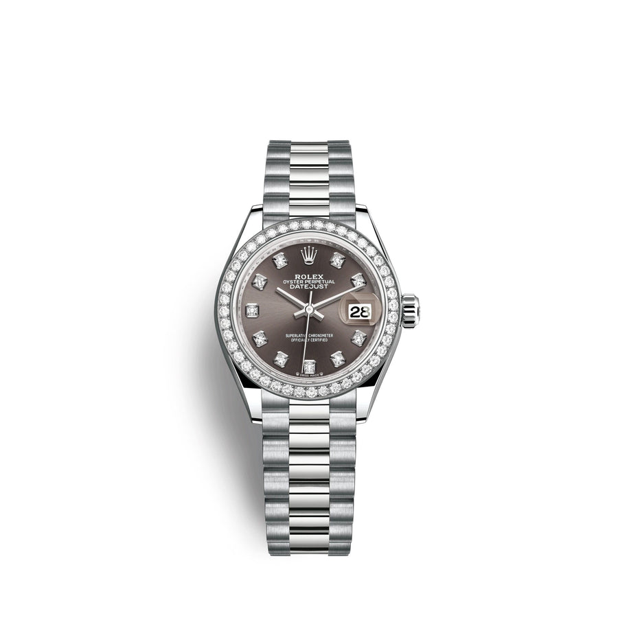 Lady-Datejust 28mm, 18k White Gold, Ref# 279139rbr-0011