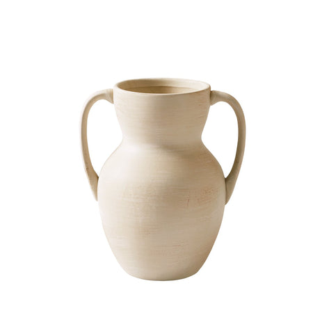 Better Homes & Gardens Taupe Handled Distressed Ceramic Vase, 8.75 in